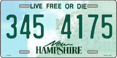 NH license plate 3454175