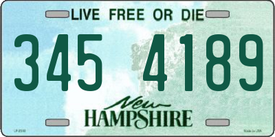 NH license plate 3454189