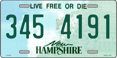NH license plate 3454191