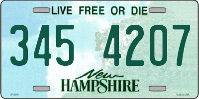 NH license plate 3454207