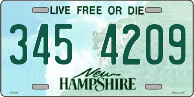NH license plate 3454209