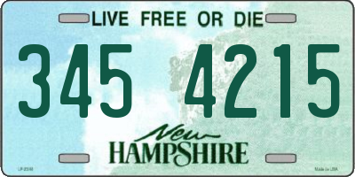NH license plate 3454215