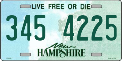 NH license plate 3454225