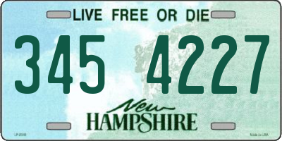 NH license plate 3454227