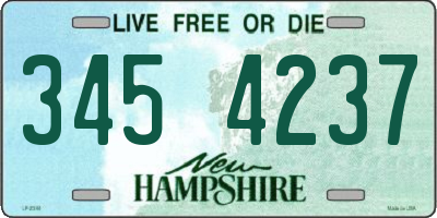 NH license plate 3454237