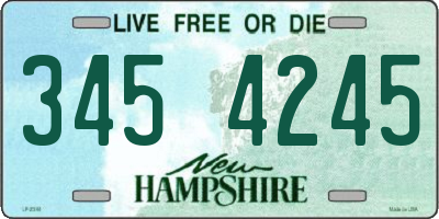 NH license plate 3454245