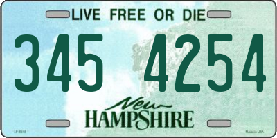 NH license plate 3454254