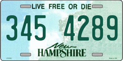 NH license plate 3454289