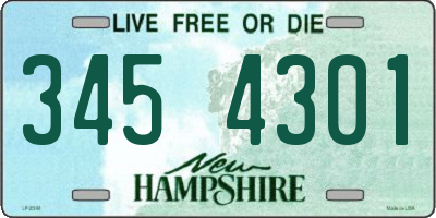 NH license plate 3454301