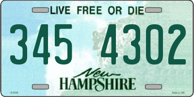 NH license plate 3454302