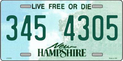 NH license plate 3454305