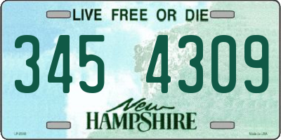 NH license plate 3454309