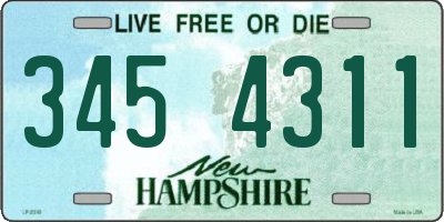NH license plate 3454311