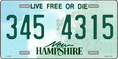 NH license plate 3454315