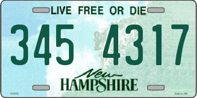 NH license plate 3454317