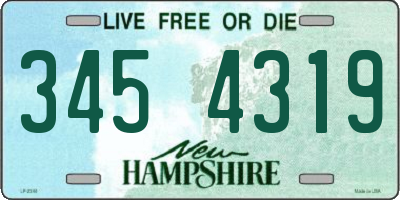 NH license plate 3454319