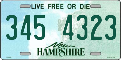 NH license plate 3454323