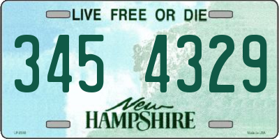 NH license plate 3454329