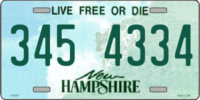 NH license plate 3454334