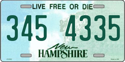 NH license plate 3454335
