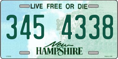 NH license plate 3454338