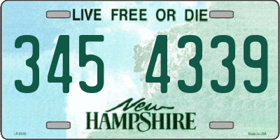 NH license plate 3454339