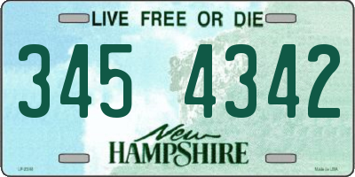NH license plate 3454342