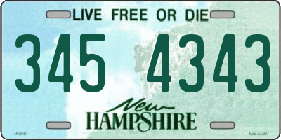 NH license plate 3454343