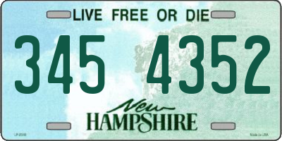 NH license plate 3454352