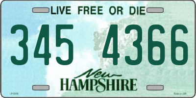 NH license plate 3454366