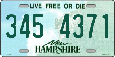 NH license plate 3454371