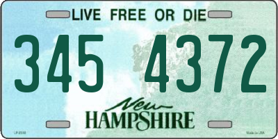 NH license plate 3454372