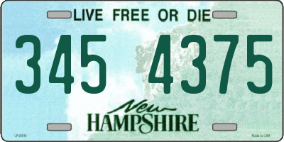 NH license plate 3454375