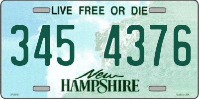 NH license plate 3454376