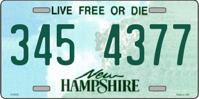 NH license plate 3454377