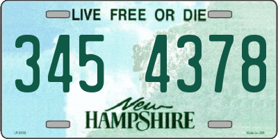 NH license plate 3454378