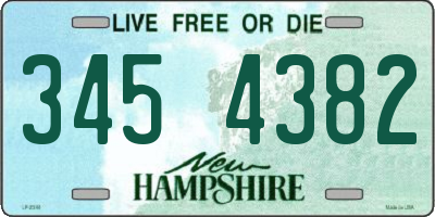 NH license plate 3454382