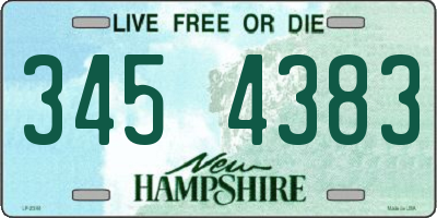 NH license plate 3454383