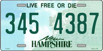 NH license plate 3454387