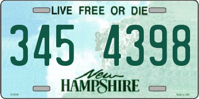 NH license plate 3454398