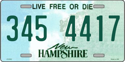 NH license plate 3454417