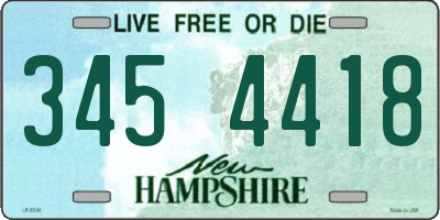 NH license plate 3454418