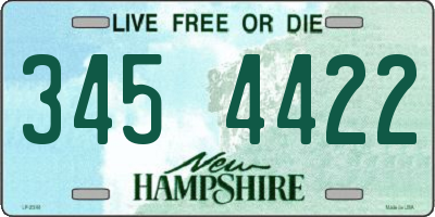 NH license plate 3454422