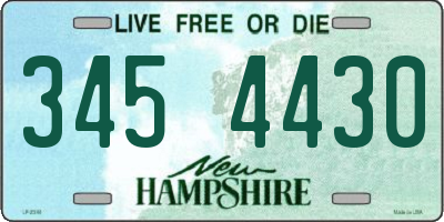 NH license plate 3454430