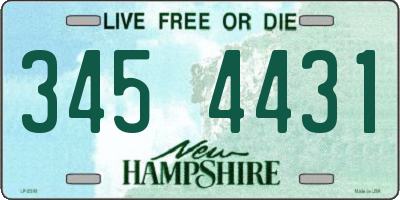 NH license plate 3454431