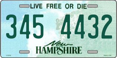 NH license plate 3454432