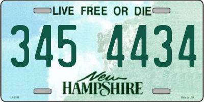 NH license plate 3454434