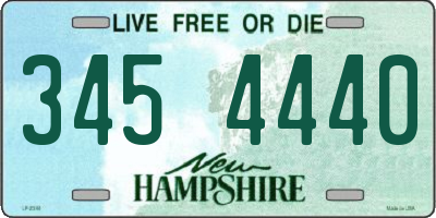 NH license plate 3454440
