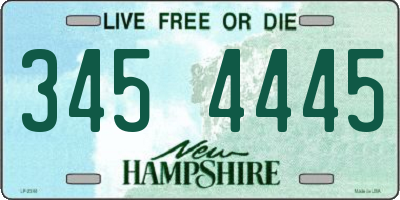 NH license plate 3454445