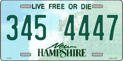 NH license plate 3454447